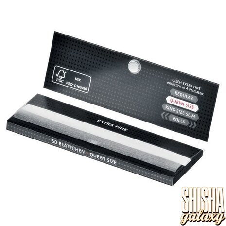 Gizeh Gizeh - Black - Queen Size - Extra Fine - Zigarettenpapier / Paper (50 Blättchen) Gizeh Gizeh - Black - Queen Size - Extra Fine - Zigarettenpapier / Paper (50 Blättchen)