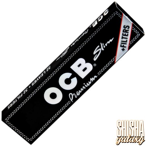 OCB OCB - Schwarz - Premium - Slim - Extra dünn + Tips - Zigarettenpapier (32 Blättchen + 32 Tips)