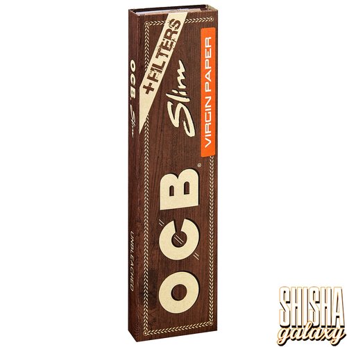 OCB OCB - Braun - Ungebleicht - Virgin - Slim + Tips - Ultra dünn - Zigarettenpapier (32 Blättchen + 32 Tips)