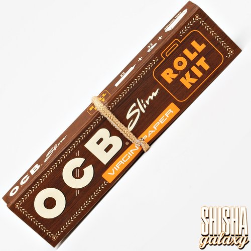 OCB OCB - Ungebleicht - Virgin - Slim - Roll Kit + Tips - Ultra dünn - Zigarettenpapier (32 Blättchen + 32 Tips + Roll Kit) inkl.  Gummizug