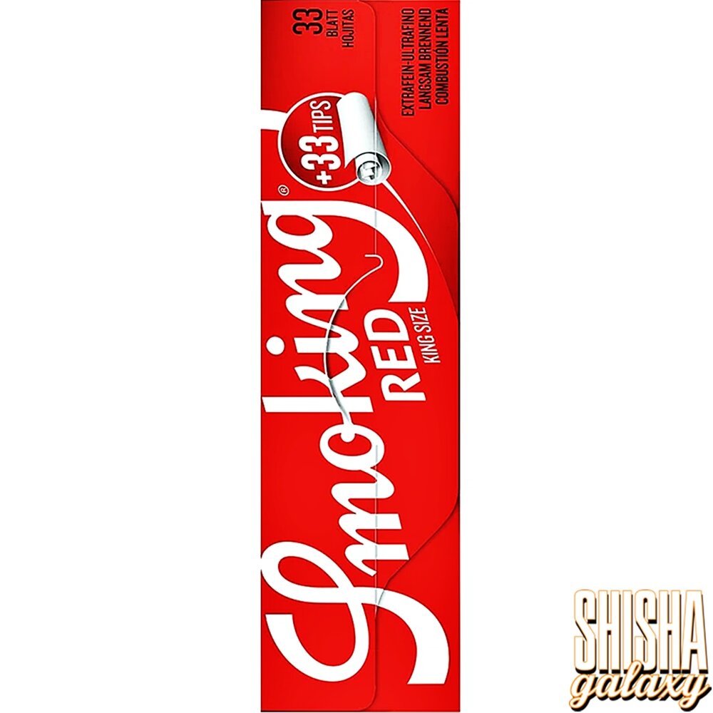 Smoking Smoking - Red - King Size + Tips - Ultra dünn - Zigarettenpapier (33 Blättchen + 33 Tips) Smoking Smoking - Red - King Size + Tips - Ultra dünn - Zigarettenpapier (33 Blättchen + 33 Tips)
