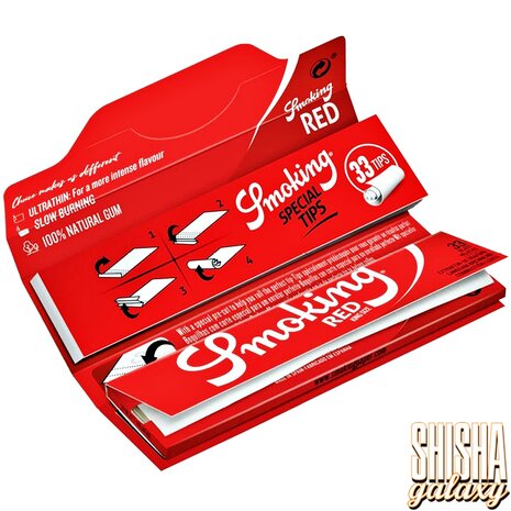 Smoking Smoking - Red - King Size + Tips - Ultra dünn - Zigarettenpapier (33 Blättchen + 33 Tips) Smoking Smoking - Red - King Size + Tips - Ultra dünn - Zigarettenpapier (33 Blättchen + 33 Tips)
