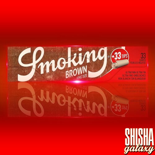 Smoking Smoking - Brown - King Size + Tips - Ultra dünn - Zigarettenpapier (33 Blättchen + 33 Tips)