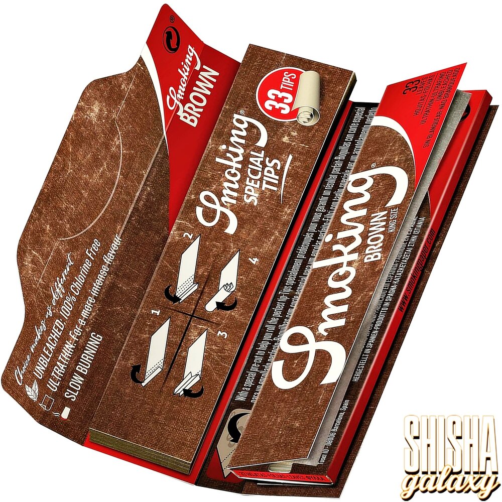 Smoking Smoking - Brown - King Size + Tips - Ultra dünn - Zigarettenpapier (33 Blättchen + 33 Tips) Smoking Smoking - Brown - King Size + Tips - Ultra dünn - Zigarettenpapier (33 Blättchen + 33 Tips)