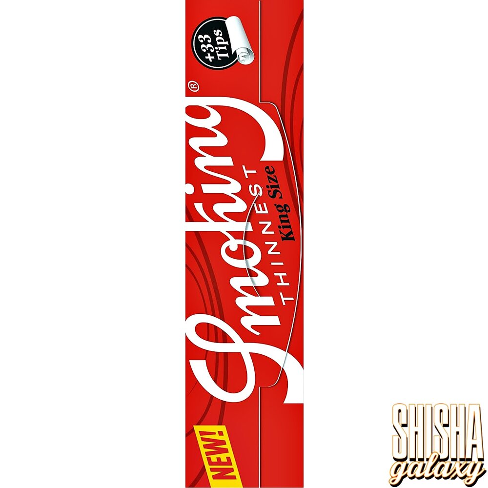 Smoking Smoking - Thinnest - King Size + Tips - Ultra dünn - Zigarettenpapier (33 Blättchen + 33 Tips) Smoking Smoking - Thinnest - King Size + Tips - Ultra dünn - Zigarettenpapier (33 Blättchen + 33 Tips)