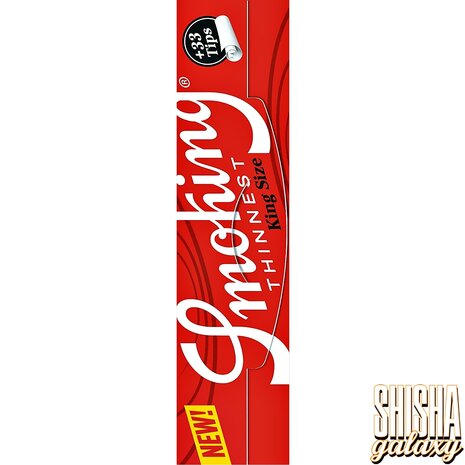Smoking Smoking - Thinnest - King Size + Tips - Ultra dünn - Zigarettenpapier (33 Blättchen + 33 Tips) Smoking Smoking - Thinnest - King Size + Tips - Ultra dünn - Zigarettenpapier (33 Blättchen + 33 Tips)