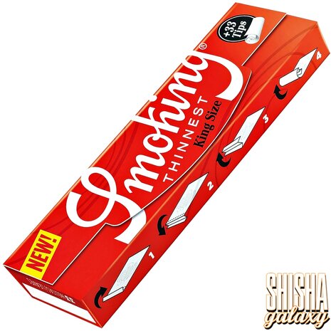Smoking Smoking - Thinnest - King Size + Tips - Ultra dünn - Zigarettenpapier (33 Blättchen + 33 Tips) Smoking Smoking - Thinnest - King Size + Tips - Ultra dünn - Zigarettenpapier (33 Blättchen + 33 Tips)