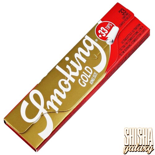 Smoking Smoking - Gold - King Size + Tips - Ultra dünn - Zigarettenpapier (33 Blättchen + 33 Tips)