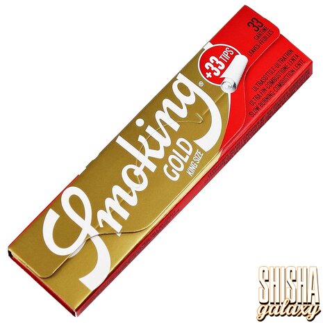 Smoking Smoking - Gold - King Size + Tips - Ultra dünn - Zigarettenpapier (33 Blättchen + 33 Tips) Smoking Smoking - Gold - King Size + Tips - Ultra dünn - Zigarettenpapier (33 Blättchen + 33 Tips)
