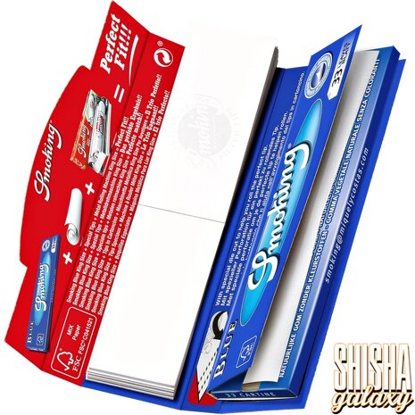 Smoking Smoking - Blue - King Size + Tips - Ultra dünn - Zigarettenpapier (33 Blättchen + 33 Tips) Smoking Smoking - Blue - King Size + Tips - Ultra dünn - Zigarettenpapier (33 Blättchen + 33 Tips)