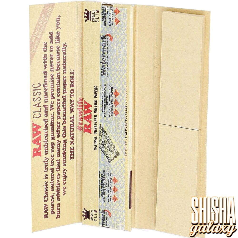 Raw RAW - Connoisseur - Classic - King Size Slim + Tips - Extra Fine - Zigarettenpapier (32 Blättchen + 32 Tips) Raw RAW - Connoisseur - Classic - King Size Slim + Tips - Extra Fine - Zigarettenpapier (32 Blättchen + 32 Tips)