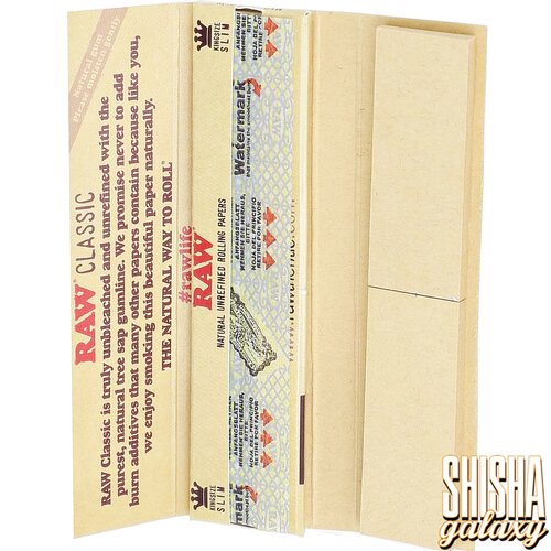 Raw RAW - Connoisseur - Classic - King Size Slim + Tips - Extra Fine - Zigarettenpapier (32 Blättchen + 32 Tips)