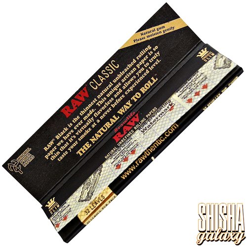 Raw RAW - Black - Classic - King Size Slim - Ultra Thin - Zigarettenpapier (32 Blättchen)