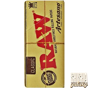 Raw Artesano - Classic - King Size Slim + Tips + Tray - Extra Fine - Zigarettenpapier (32 Blättchen + 32 Tips + 1 Tray)