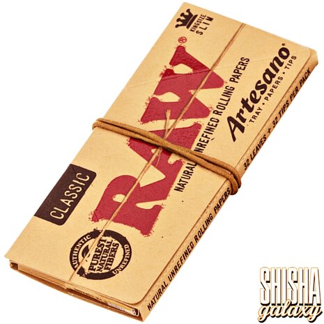 Raw RAW - Artesano - Classic - King Size Slim + Tips + Tray - Extra Fine - Zigarettenpapier (32 Blättchen + 32 Tips + 1 Tray)