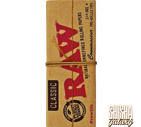 Raw Connoisseur - Classic - 1 1/4 Size + Pre-Rolled Tips - Extra Fine - Zigarettenpapier (50 Blättchen + 16 Pre-Rolled Tips) Raw Connoisseur - Classic - 1 1/4 Size + Pre-Rolled Tips - Extra Fine - Zigarettenpapier (50 Blättchen + 16 Pre-Rolled Tips)