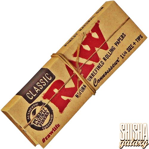 Raw RAW - Connoisseur - Classic - 1 1/4 Size + Pre-Rolled Tips - Extra Fine - Zigarettenpapier (50 Blättchen + 16 Pre-Rolled Tips)