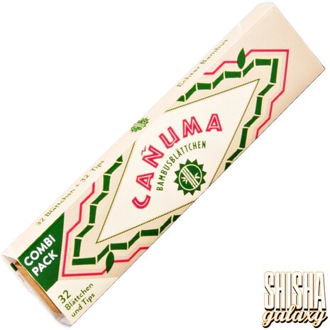 Canuma Canuma - Bambusblättchen - King Size - Classic - Zigarettenpapier (32 Blättchen + 32 Tips)