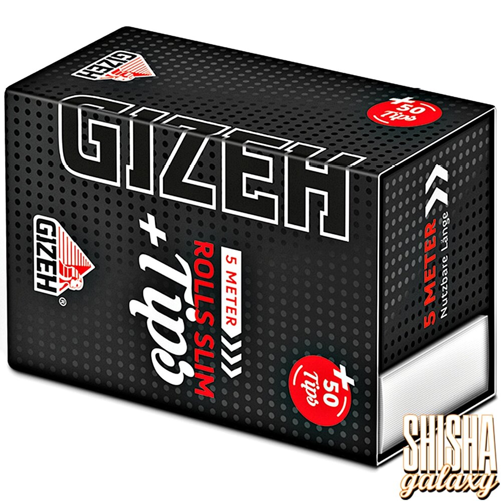 Gizeh Gizeh - Black - Rolls Slim - Extra Fine - 5 Meter + 50 Tips - Endlospaper Gizeh Gizeh - Black - Rolls Slim - Extra Fine - 5 Meter + 50 Tips - Endlospaper