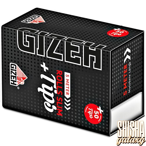 Gizeh Gizeh - Black - Rolls Slim - Extra Fine - 5 Meter + 50 Tips - Endlospaper