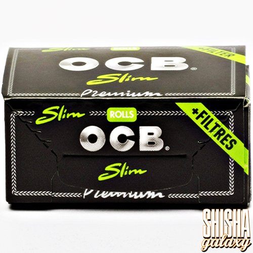 OCB OCB - Schwarz - Premium - Slim Rolls - Extra dünn - 4 Meter + 24 Tips - Endlospaper