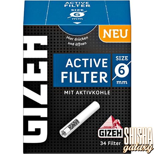 Gizeh Gizeh - Black - Slim - Activ Filter - Ø 6 mm - 34 Stück - Aktivkohlefilter