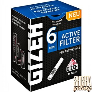 Gizeh Black - Slim - Activ Filter - Ø 6 mm - 34 Stück - Aktivkohlefilter