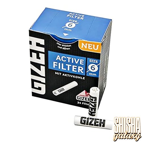 Gizeh Gizeh - Black - Slim - Activ Filter - Ø 6 mm - 34 Stück - Aktivkohlefilter