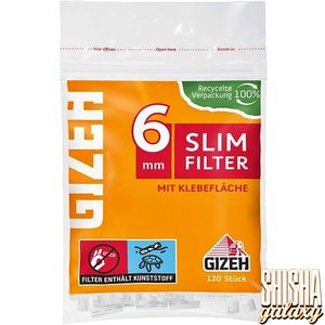 Gizeh Slim Filter + Klebefläche - Ø 6 mm - 120 Stück - Eindrehfilter