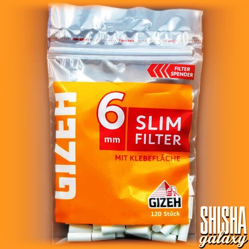 Gizeh Gizeh - Slim Filter + Klebefläche - Ø 6 mm - 120 Stück - Eindrehfilter