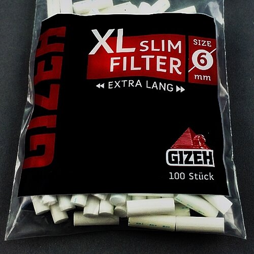 Gizeh Gizeh - Slim Filter - Extra Lang - Ø 6 mm - 100 Stück - Eindrehfilter
