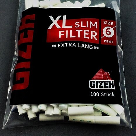 GIZEH Filtri Slim 6mm Extra XL Lunghi Pure Biologici Coni 20 Bustine 120 Filtri