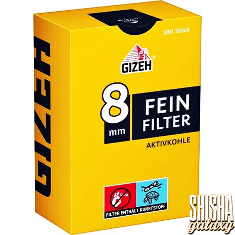 Gizeh Gizeh - Fein Filter - Aktivkohle - Ø 8 mm - 100 Stück - Aktivkohlefilter Gizeh Gizeh - Fein Filter - Aktivkohle - Ø 8 mm - 100 Stück - Aktivkohlefilter