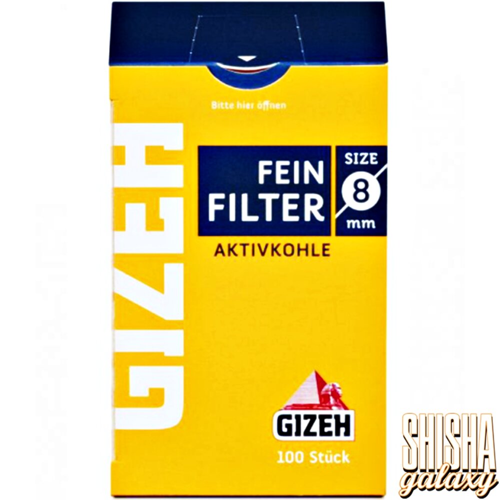 Gizeh Gizeh - Fein Filter - Aktivkohle - Ø 8 mm - 100 Stück - Aktivkohlefilter Gizeh Gizeh - Fein Filter - Aktivkohle - Ø 8 mm - 100 Stück - Aktivkohlefilter