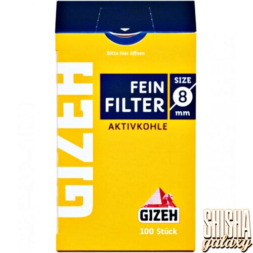 Gizeh Gizeh - Fein Filter - Aktivkohle - Ø 8 mm - 100 Stück - Aktivkohlefilter