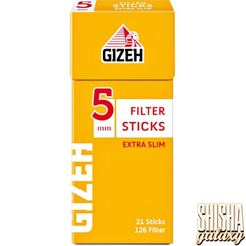 Gizeh Gizeh - Filter Sticks - Extra Slim - Ø 5 mm - 126 Filter + 21 Sticks - Eindrehfilter