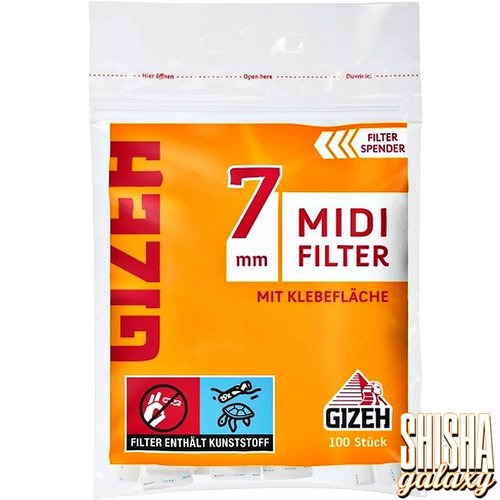 Gizeh Gizeh - Midi Filter + Klebefläche - Ø 7 mm - 100 Stück - Eindrehfilter