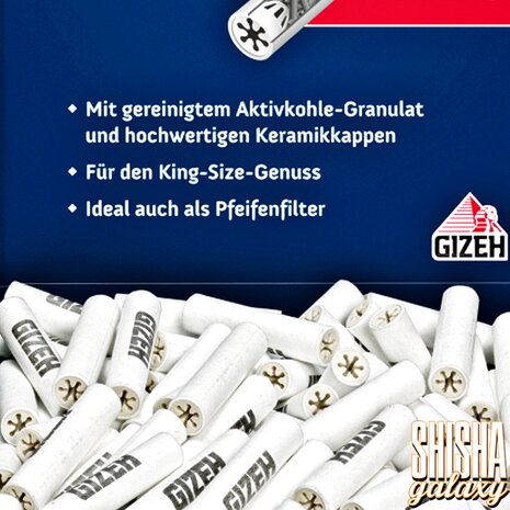 Gizeh Gizeh - Active Filter - Activated Charcoal - Ø 8 mm - 10 Stück - Aktivkohlefilter