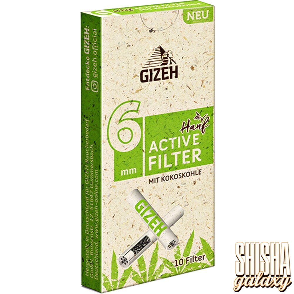 Gizeh Gizeh - Active Filter - Hanffaser + Kokoskohle - Ø 6 mm - 10 Stück - Aktivkohlefilter Gizeh Gizeh - Active Filter - Hanffaser + Kokoskohle - Ø 6 mm - 10 Stück - Aktivkohlefilter