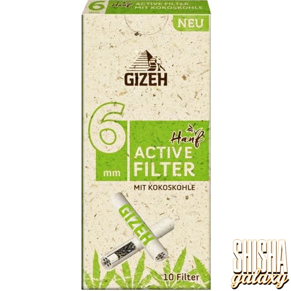 Gizeh Gizeh - Active Filter - Hanffaser + Kokoskohle - Ø 6 mm - 10 Stück - Aktivkohlefilter Gizeh Gizeh - Active Filter - Hanffaser + Kokoskohle - Ø 6 mm - 10 Stück - Aktivkohlefilter