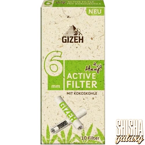 Gizeh Gizeh - Active Filter - Hanffaser + Kokoskohle - Ø 6 mm - 10 Stück - Aktivkohlefilter