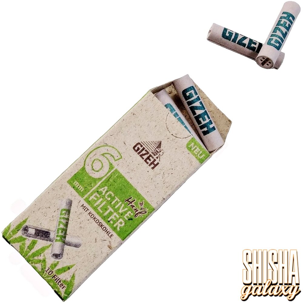 Gizeh Gizeh - Active Filter - Hanffaser + Kokoskohle - Ø 6 mm - 10 Stück - Aktivkohlefilter Gizeh Gizeh - Active Filter - Hanffaser + Kokoskohle - Ø 6 mm - 10 Stück - Aktivkohlefilter