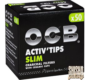 OCB Black - Premium - Activ Tips - Slim - Ø 7 mm - 50 Stück - Aktivkohlefilter OCB Black - Premium - Activ Tips - Slim - Ø 7 mm - 50 Stück - Aktivkohlefilter