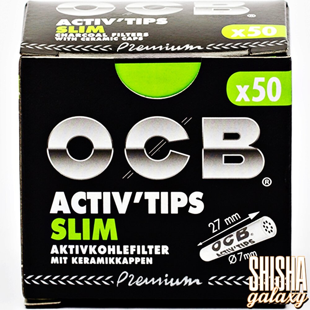 OCB OCB - Black - Premium - Activ Tips - Slim - Ø 7 mm - 50 Stück - Aktivkohlefilter OCB OCB - Black - Premium - Activ Tips - Slim - Ø 7 mm - 50 Stück - Aktivkohlefilter