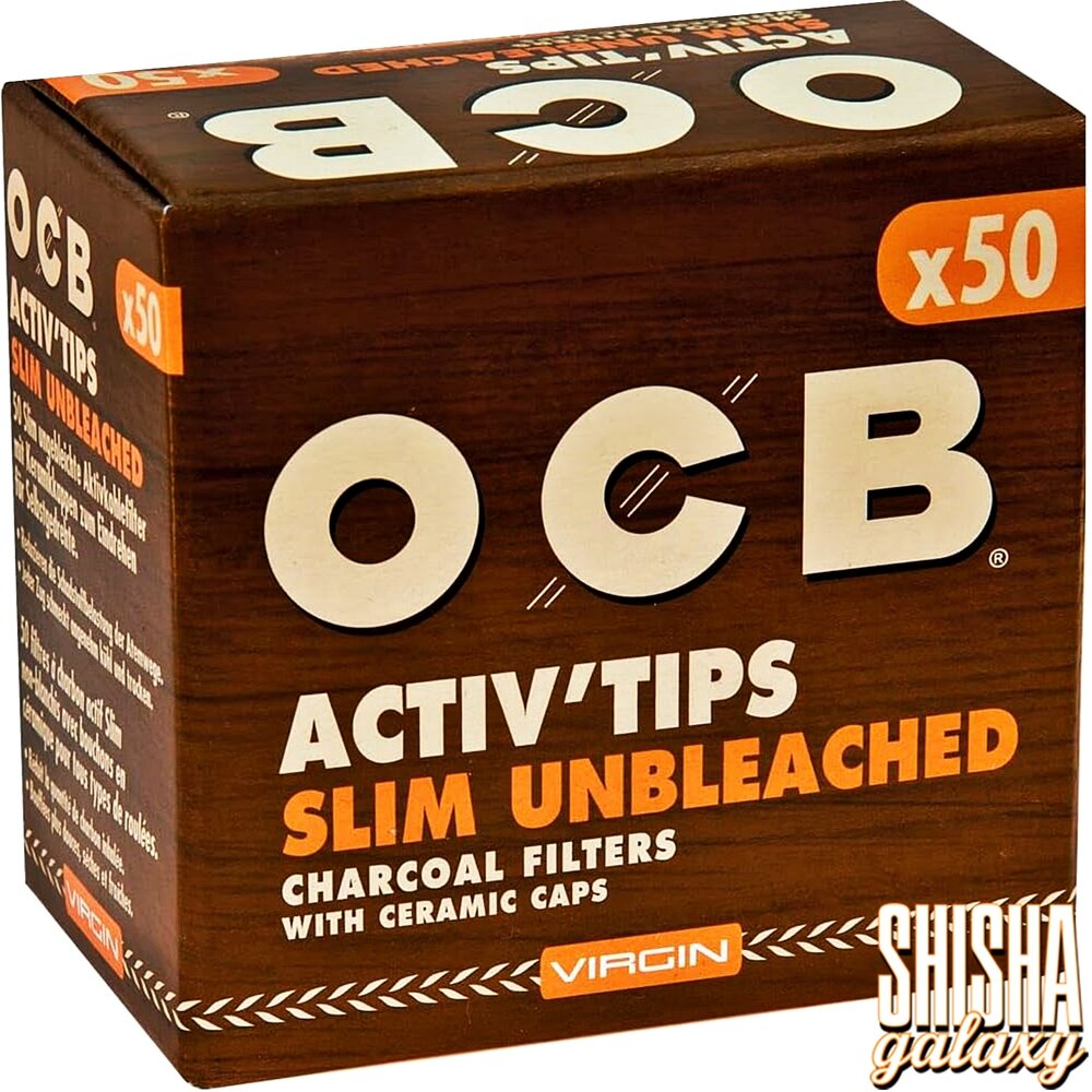 OCB OCB - Virgin - Activ Tips - Slim Unbleached - Ø 7 mm - 50 Stück - Aktivkohlefilter