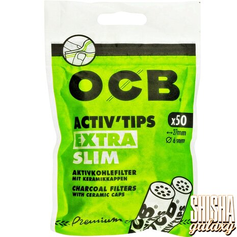 OCB OCB - Premium - Activ Tips - Extra Slim - Ø 6 mm - 50 Stück - Aktivkohlefilter OCB OCB - Premium - Activ Tips - Extra Slim - Ø 6 mm - 50 Stück - Aktivkohlefilter