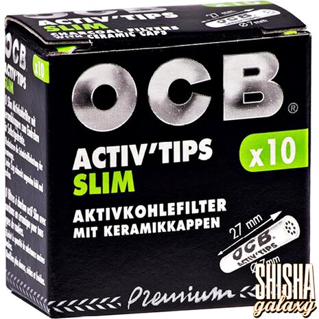 OCB OCB - Black - Premium - Activ Tips - Slim - Ø 7 mm - 10 Stück - Aktivkohlefilter