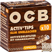 Virgin - Activ Tips - Slim Unbleached - Ø 7 mm - 10 Stück - Aktivkohlefilter