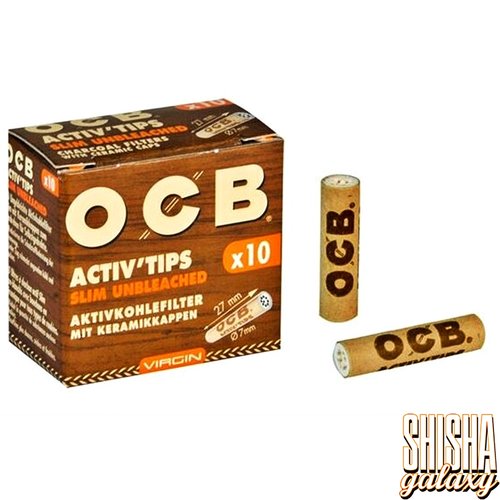 OCB OCB - Virgin - Activ Tips - Slim Unbleached - Ø 7 mm - 10 Stück - Aktivkohlefilter