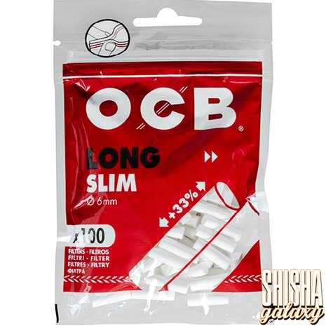 OCB OCB - Rot - Long Slim - Filter - Ø 6 mm - 100 Stück - Eindrehfilter